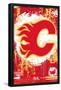 NHL Calgary Flames - Maximalist Logo 23-Trends International-Framed Poster
