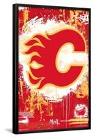 NHL Calgary Flames - Maximalist Logo 23-Trends International-Framed Poster