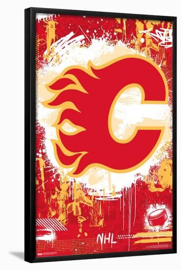 NHL Calgary Flames - Maximalist Logo 23-Trends International-Framed Poster