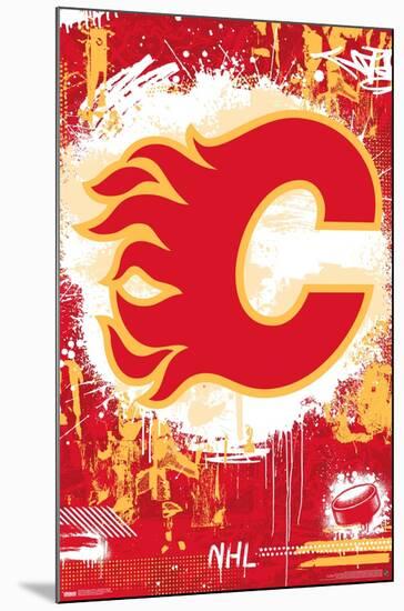 NHL Calgary Flames - Maximalist Logo 23-Trends International-Mounted Poster