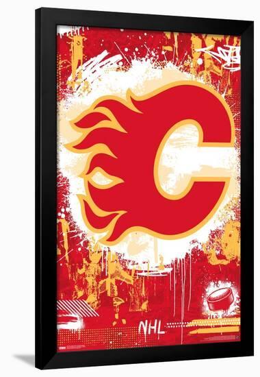 NHL Calgary Flames - Maximalist Logo 23-Trends International-Framed Poster