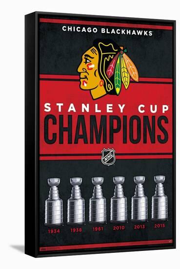 NHL Chicago Blackhawks - Champions 23-Trends International-Framed Stretched Canvas