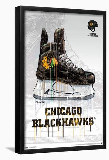 NHL Chicago Blackhawks - Drip Skate 21-Trends International-Framed Poster