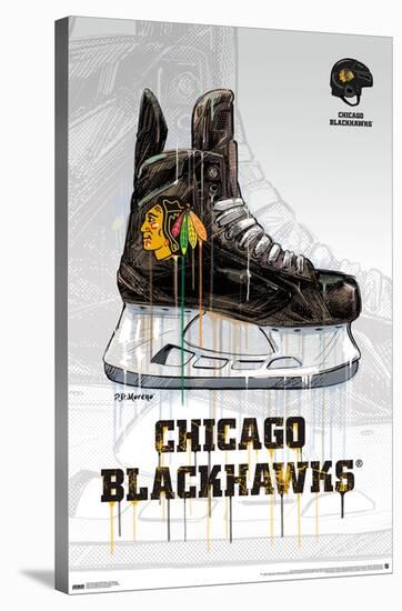 NHL Chicago Blackhawks - Drip Skate 21-Trends International-Stretched Canvas