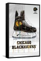NHL Chicago Blackhawks - Drip Skate 21-Trends International-Framed Stretched Canvas
