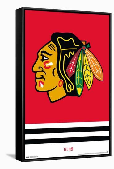 NHL Chicago Blackhawks - Logo 21-Trends International-Framed Stretched Canvas