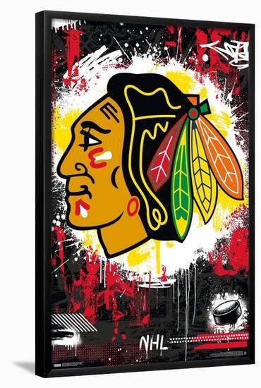 NHL Chicago Blackhawks - Maximalist Logo 23-Trends International-Framed Poster