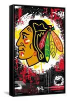 NHL Chicago Blackhawks - Maximalist Logo 23-Trends International-Framed Stretched Canvas