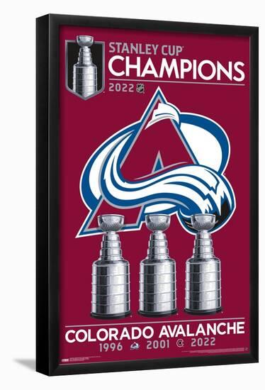 NHL Colorado Avalanche - 2022 Commemorative Stanley Cup Team Logo-Trends International-Framed Poster