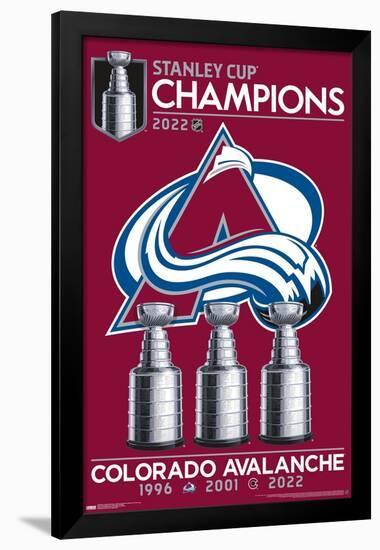 NHL Colorado Avalanche - 2022 Commemorative Stanley Cup Team Logo-Trends International-Framed Poster