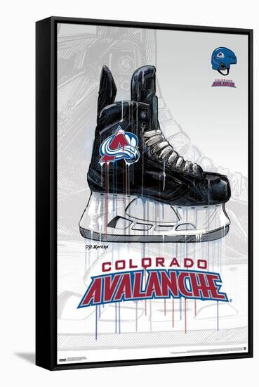 NHL Colorado Avalanche - Drip Skate 21-Trends International-Framed Stretched Canvas