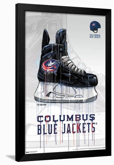 NHL Columbus Blue Jackets - Drip Skate 21-Trends International-Framed Poster