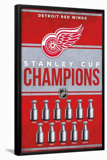 NHL Detroit Red Wings - Champions 23-Trends International-Framed Poster