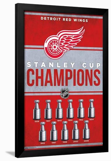 NHL Detroit Red Wings - Champions 23-Trends International-Framed Poster