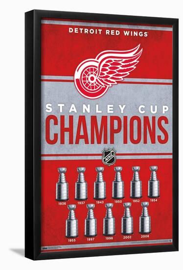 NHL Detroit Red Wings - Champions 23-Trends International-Framed Poster