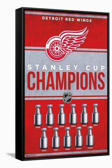 NHL Detroit Red Wings - Champions 23-Trends International-Framed Stretched Canvas