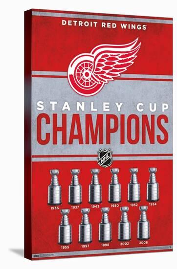 NHL Detroit Red Wings - Champions 23-Trends International-Stretched Canvas
