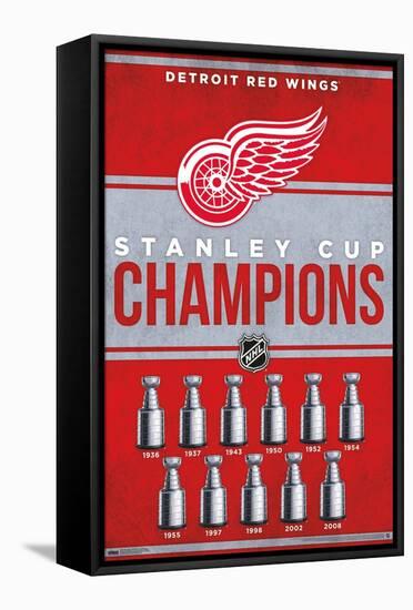 NHL Detroit Red Wings - Champions 23-Trends International-Framed Stretched Canvas