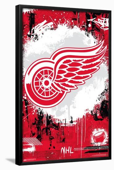 NHL Detroit Red Wings - Maximalist Logo 23-Trends International-Framed Poster