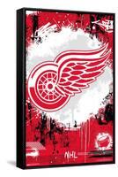 NHL Detroit Red Wings - Maximalist Logo 23-Trends International-Framed Stretched Canvas
