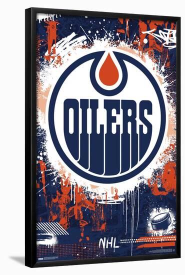 NHL Edmonton Oilers - Maximalist Logo 23-Trends International-Framed Poster