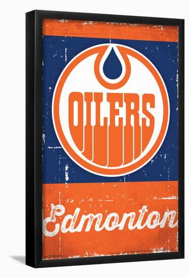 NHL Edmonton Oilers - Retro Logo 13-Trends International-Framed Poster