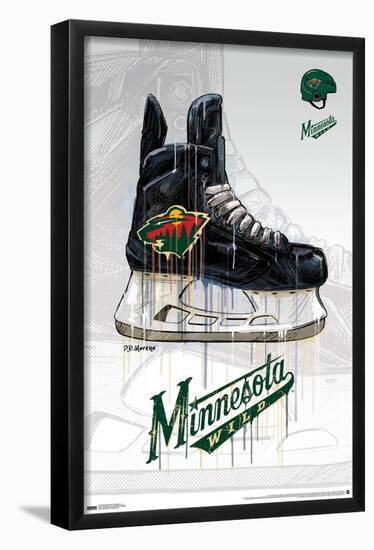NHL Minnesota Wild - Drip Skate 21-Trends International-Framed Poster
