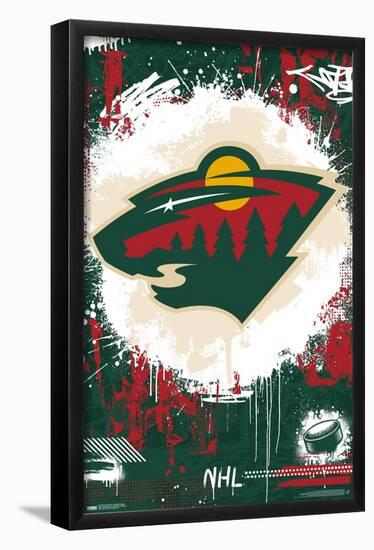 NHL Minnesota Wild - Maximalist Logo 23-Trends International-Framed Poster