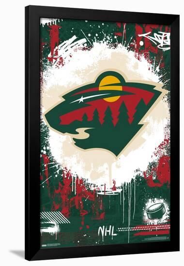 NHL Minnesota Wild - Maximalist Logo 23-Trends International-Framed Poster