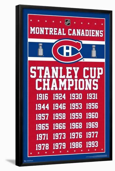 NHL Montreal Canadiens Champions 13-Trends International-Framed Poster