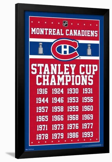 NHL Montreal Canadiens Champions 13-Trends International-Framed Poster