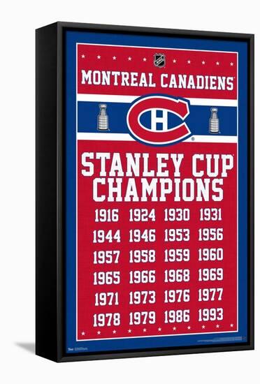 NHL Montreal Canadiens Champions 13-Trends International-Framed Stretched Canvas