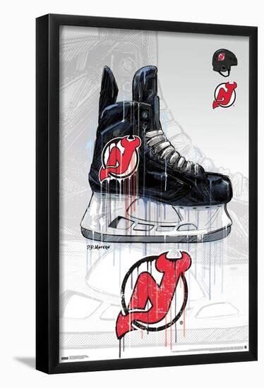 NHL New Jersey Devils - Drip Skate 21-Trends International-Framed Poster