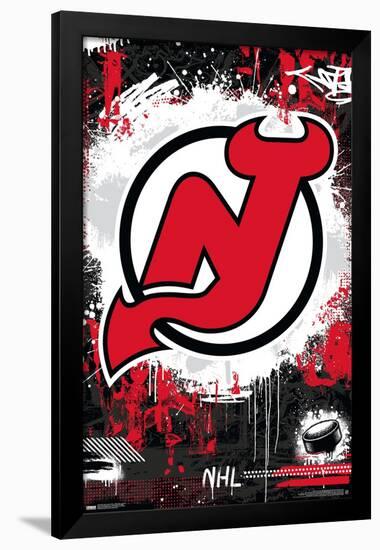 NHL New Jersey Devils - Maximalist Logo 23-Trends International-Framed Poster