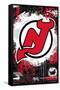 NHL New Jersey Devils - Maximalist Logo 23-Trends International-Framed Stretched Canvas