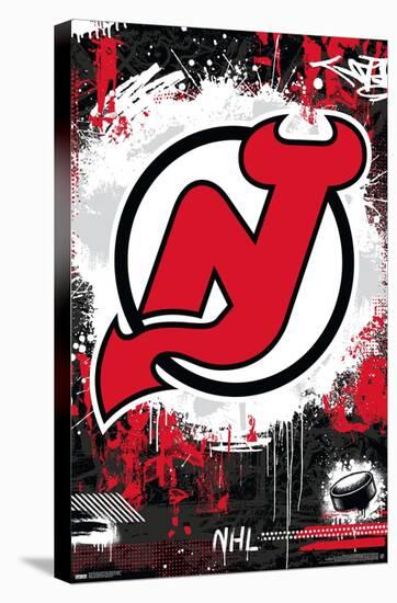 NHL New Jersey Devils - Maximalist Logo 23-Trends International-Stretched Canvas