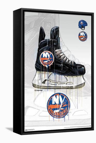 NHL New York Islanders - Drip Skate 21-Trends International-Framed Stretched Canvas