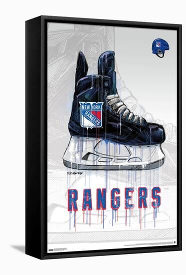 NHL New York Rangers - Drip Skate 21-Trends International-Framed Stretched Canvas