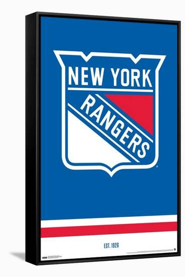NHL New York Rangers - Logo 21-Trends International-Framed Stretched Canvas