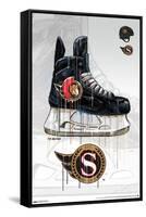 NHL Ottawa Senators - Drip Skate 21-Trends International-Framed Stretched Canvas