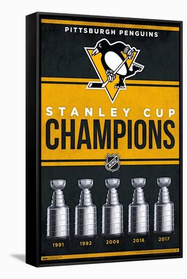 NHL Pittsburgh Penguins - Champions 23-Trends International-Framed Stretched Canvas