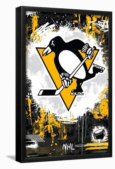 NHL Pittsburgh Penguins - Maximalist Logo 23-Trends International-Framed Poster