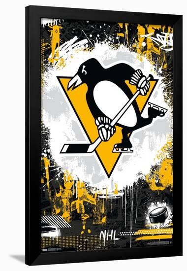 NHL Pittsburgh Penguins - Maximalist Logo 23-Trends International-Framed Poster