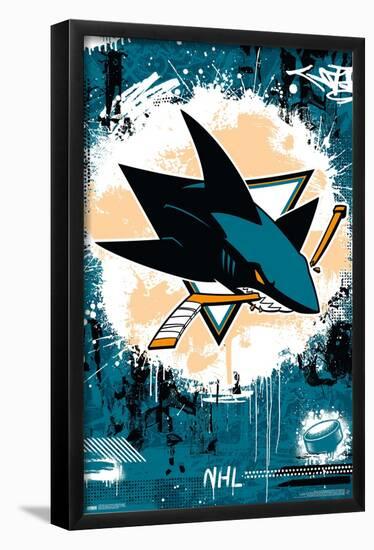 NHL San Jose Sharks - Maximalist Logo 23-Trends International-Framed Poster