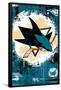 NHL San Jose Sharks - Maximalist Logo 23-Trends International-Framed Poster