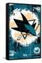 NHL San Jose Sharks - Maximalist Logo 23-Trends International-Framed Stretched Canvas