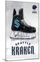 NHL Seattle Kraken - Drip Skate 20-null-Mounted Standard Poster