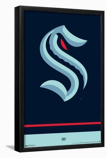 NHL Seattle Kraken - Logo 21-Trends International-Framed Poster