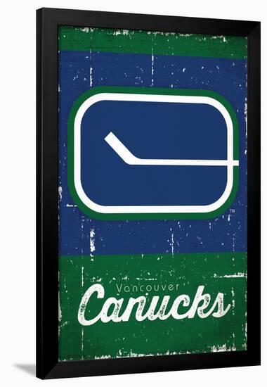 NHL Vancouver Canucks - Retro Logo 13-Trends International-Framed Poster