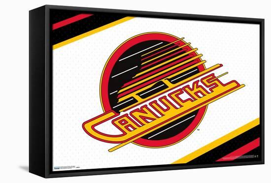 NHL Vancouver Canucks - Retro Logo 19-Trends International-Framed Stretched Canvas